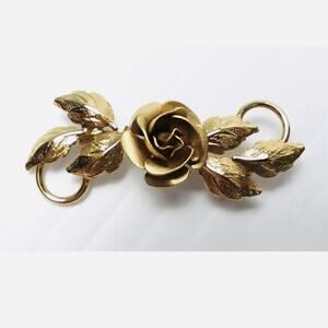Vintage Alice Caviness 12K Gold Filled Goldtone Rose Floral Design Pin Brooch AC